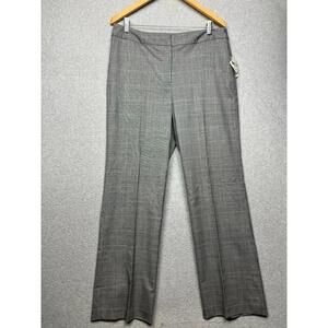 Kate Hill Glen Plaid Softshell Wool Blend Straight Leg Slack Pant 14 Office Work